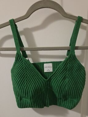 wild fable Emerald Green Ribbed Knit Bralette